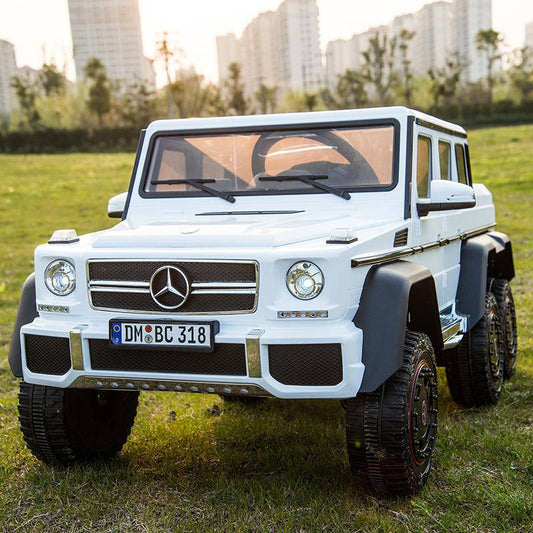 24V 6x6 Mercedes Benz G63 6 Wheels 1 Seater Ride on Car with Parental Remote Control for 3-8 Years (White)