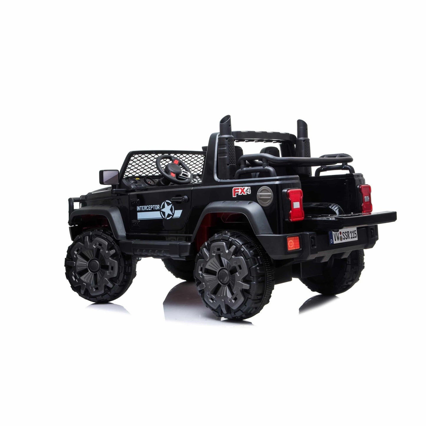 24V Freddo Toys Pick Up Truck 2 Seater Ride on with Parental Remote Control for 3+ Years (Black)