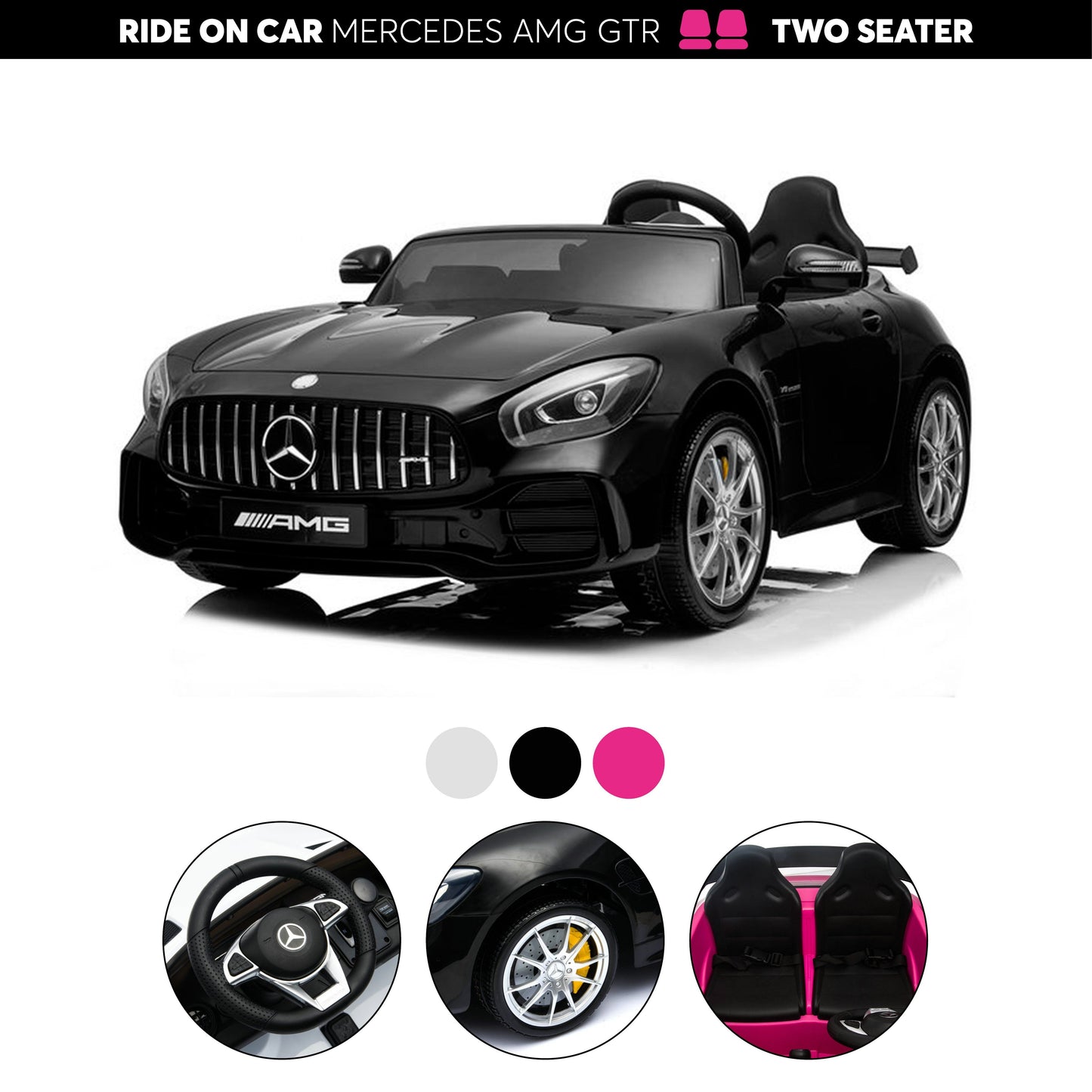 12V Mercedes Benz AMG GTR 2 Seater Ride on Car | Freddo Toys