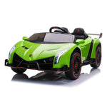 24V 4x4 Lamborghini Veneno 2 Seater Ride on with Parental Remote Control for 3-8 Years (Green)