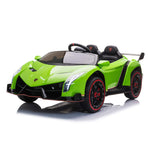 24V 4x4 Lamborghini Veneno 2 Seater Ride on with Parental Remote Control for 3-8 Years (Green)