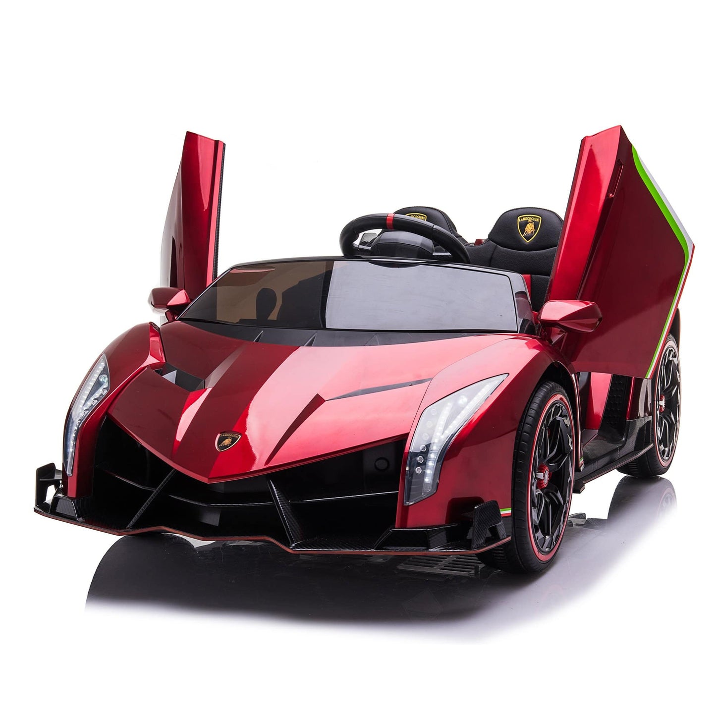 24V 4x4 Lamborghini Veneno 2 Seater Ride on with Parental Remote Control for 3-8 Years (Red)