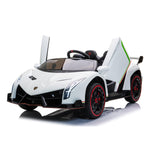 24V 4x4 Lamborghini Veneno 2 Seater Ride on with Parental Remote Control for 3-8 Years (White)