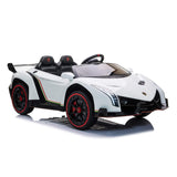 24V 4x4 Lamborghini Veneno 2 Seater Ride on with Parental Remote Control for 3-8 Years (White)